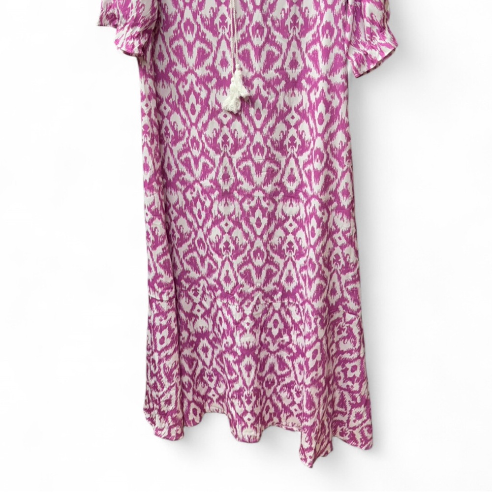 Purple and White Patterned Maxi Dress - Picture 4 of 8